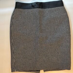 Ann Taylor Black and White Checkered Pencil Skirt